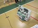 Competition Day - Strake Jesuit's robot congratulates Saint Agnes Academy